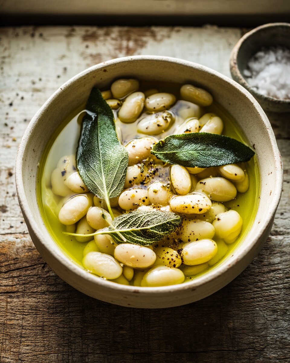 Slow-Cooked White Beans with Sage and Garlic